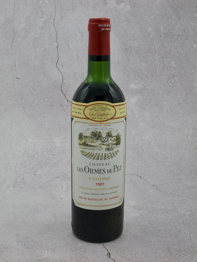 Chateau Les Ormes De Pez, Saint-Estephe Cru Bourgeois, 1981